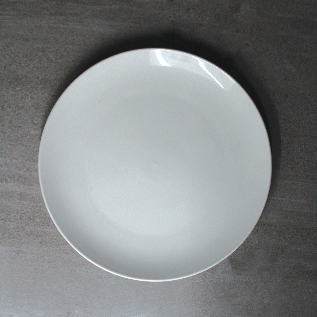 360 HOME PLATE CERAMIC FLAT WHITE  GLOSSY ROUND