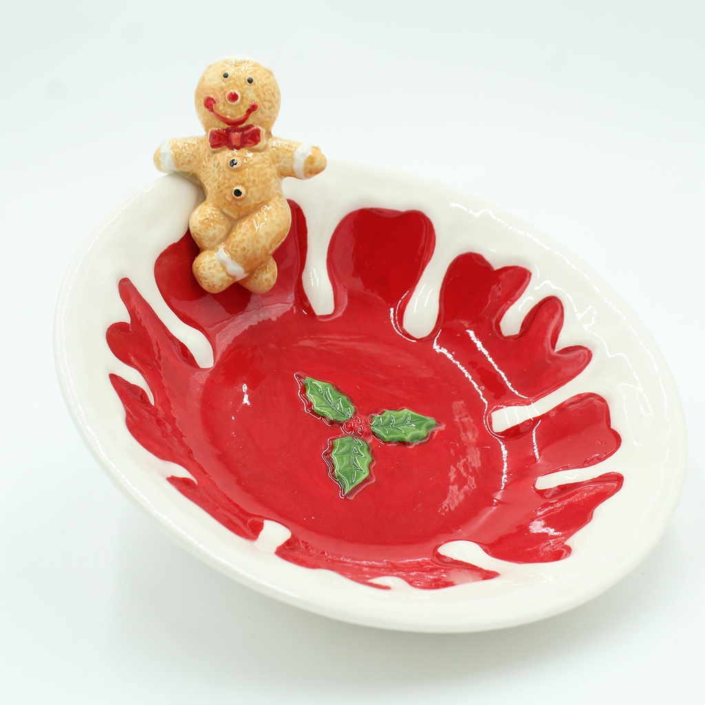 360 HOME PLATE CHRISTMAS CERAMIC 2PCS