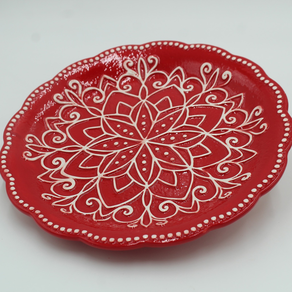 360 HOME PLATE CHRISTMAS CERAMIC ROUND GLOSSY