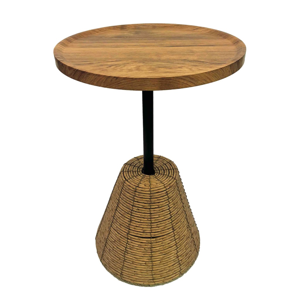 360 HOME TABLE INDOOR 40*40*56 RATAN & WOOD