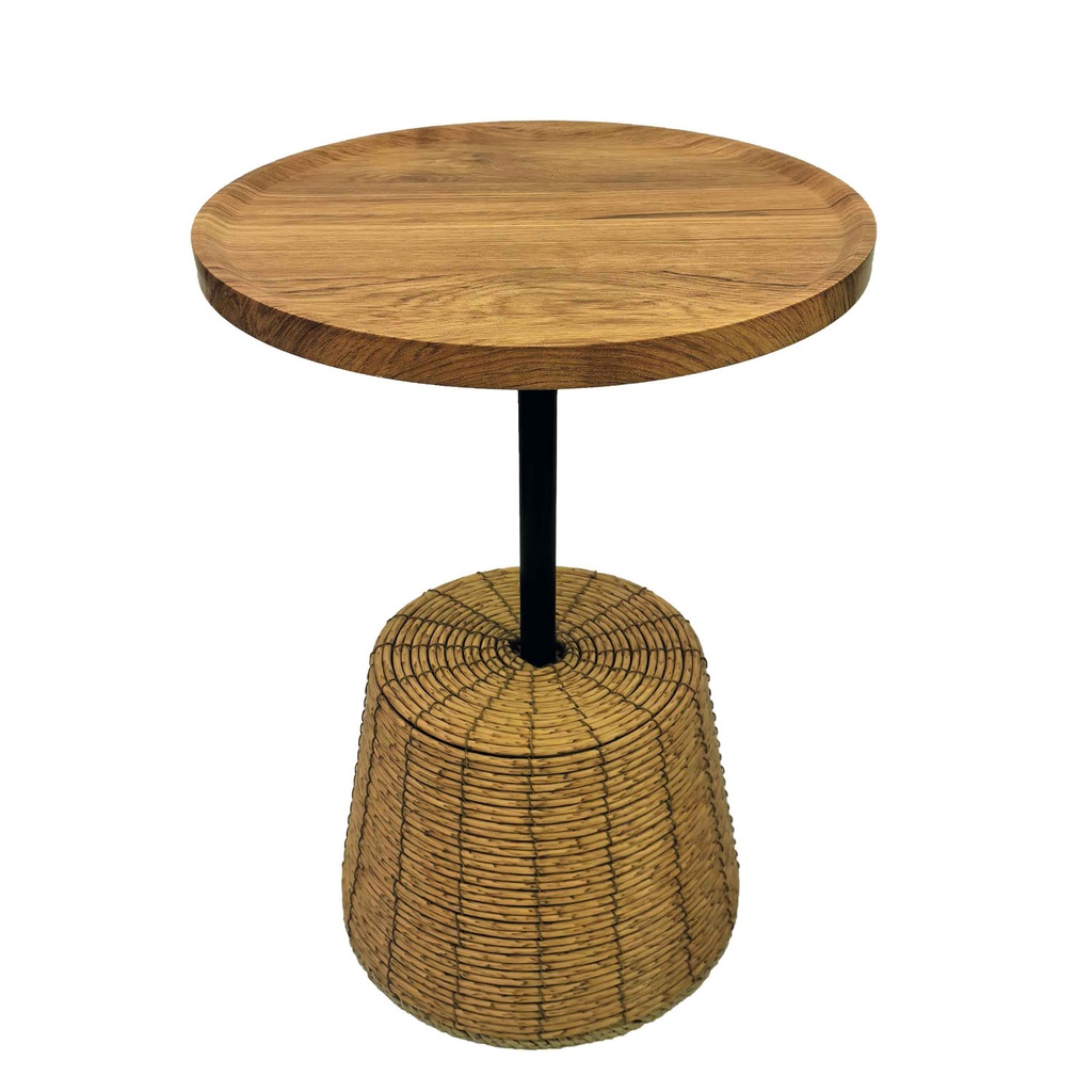 360 HOME TABLE INDOOR 40*40*56 RATAN & WOOD