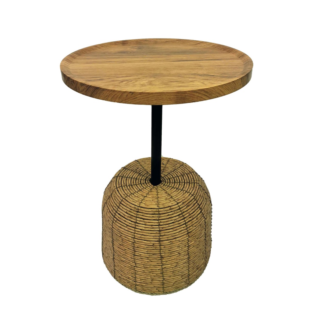 360 HOME TABLE INDOOR 40*40*56 RATAN & WOOD
