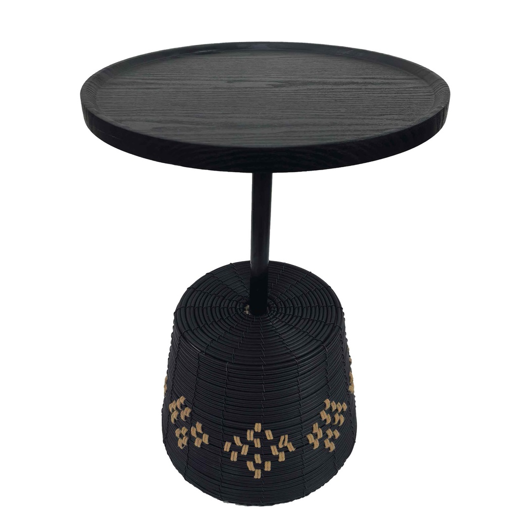 360 HOME TABLE INDOOR 40*40*56 RATAN & WOOD