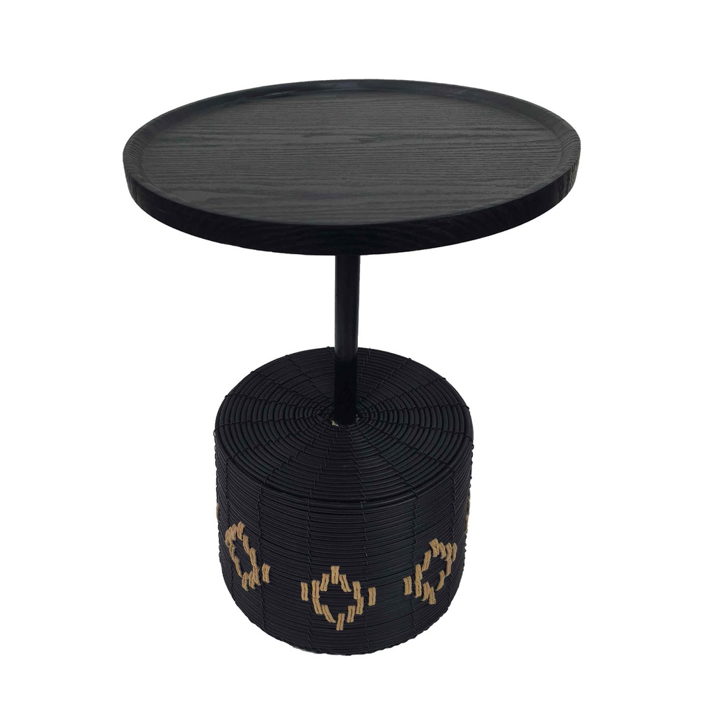 360 HOME TABLE INDOOR 40*40*56 RATAN & WOOD