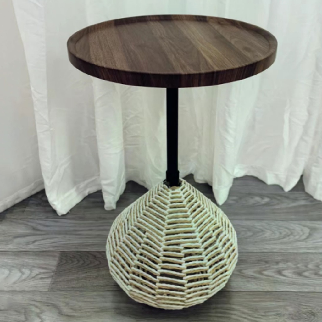 360 HOME TABLE INDOOR 40*40*56 RATAN & WOOD