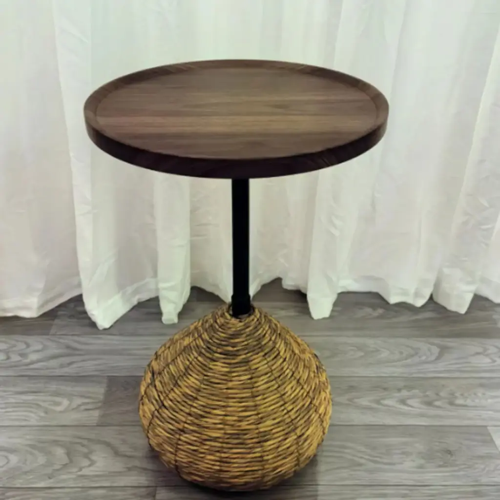360 HOME TABLE INDOOR 40*40*56 RATAN & WOOD