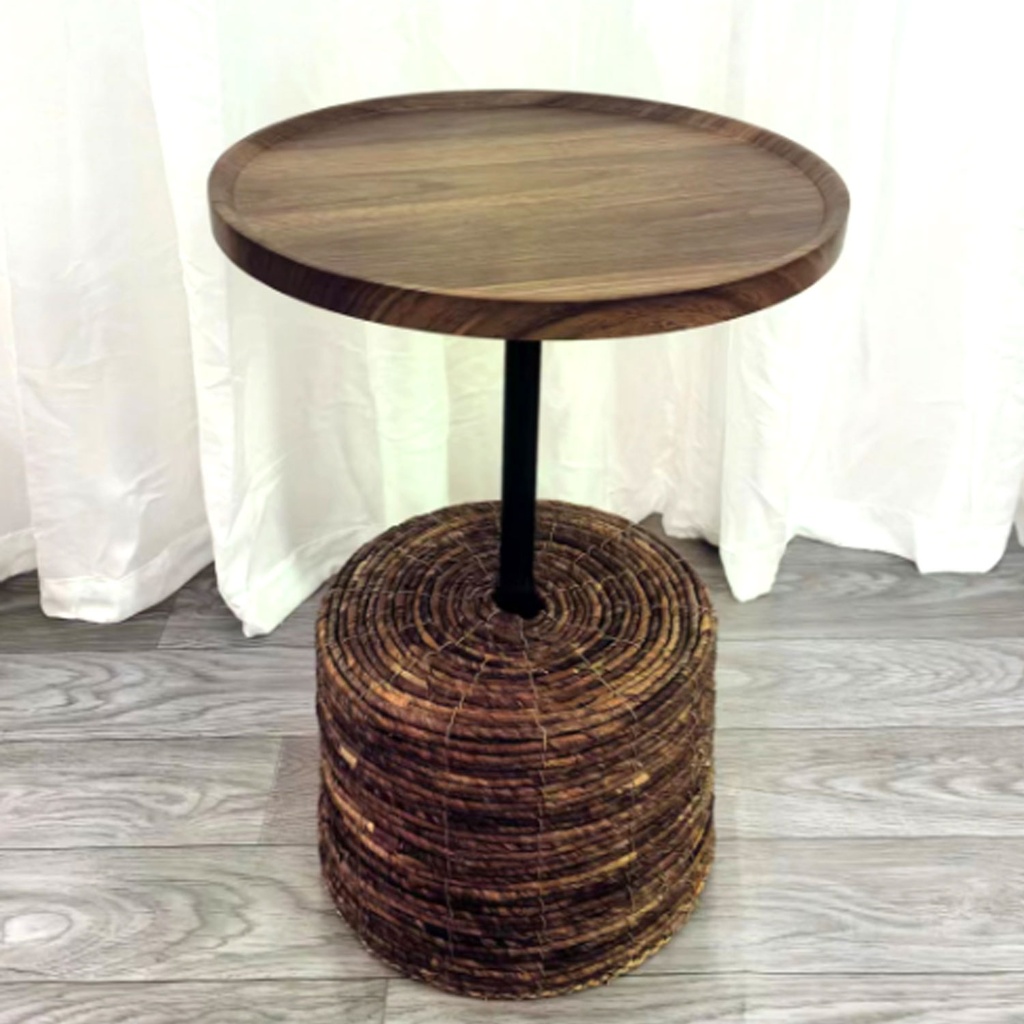 360 HOME TABLE INDOOR 40*40*56 RATAN & WOOD