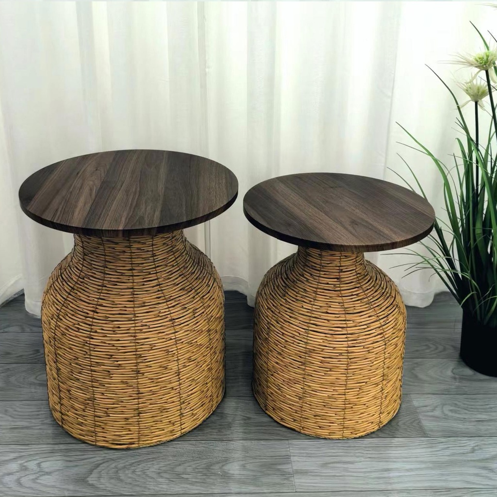 360 HOME TABLE WOODEN 40*40*47 45*45*51 BROWN