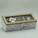 360 HOME TEA BOX CARVED GLASS 24*9.8*7CM