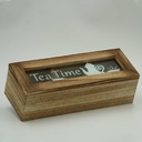 360 HOME TEA BOX WOOD&GLASS 24*8.7*7CM PRINTED