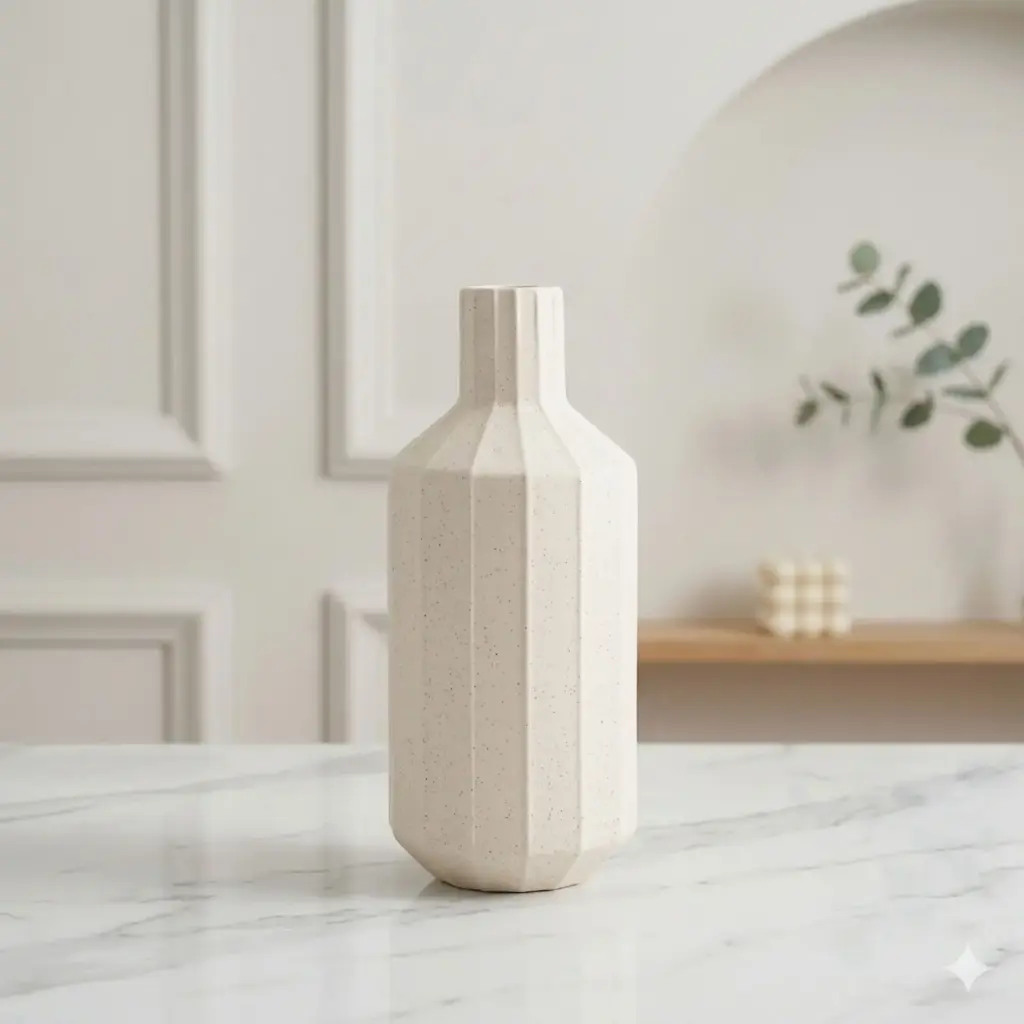 360 HOME VASE CERAMIC CREAM MATT H24 WD11 D4