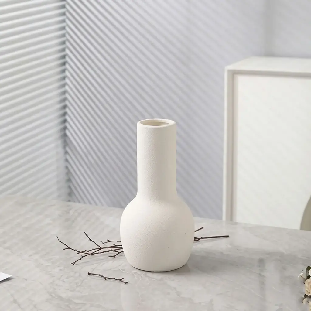 360 HOME VASE CERAMIC WHITE MATT 10*10*19