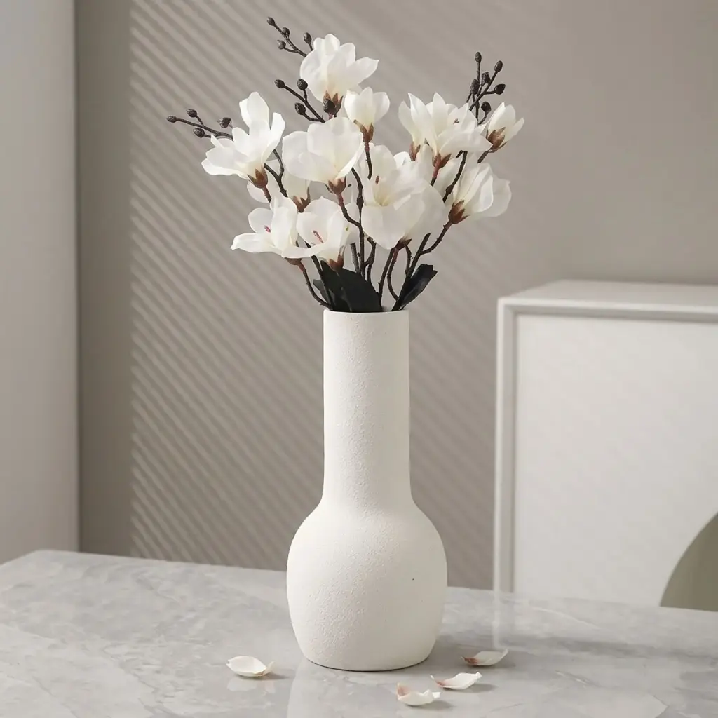 360 HOME VASE CERAMIC WHITE MATT 12*12*25