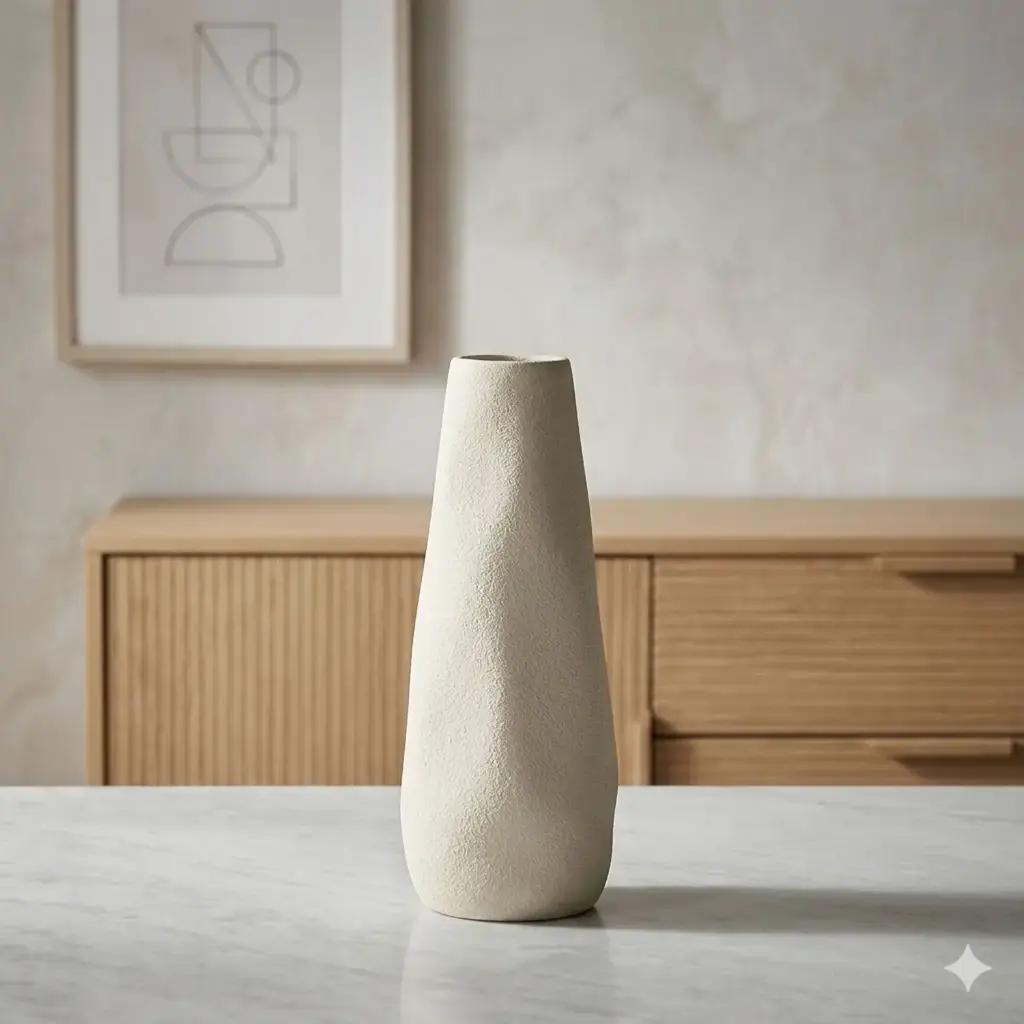 360 HOME VASE CERAMIC WHITE MATT 12*25