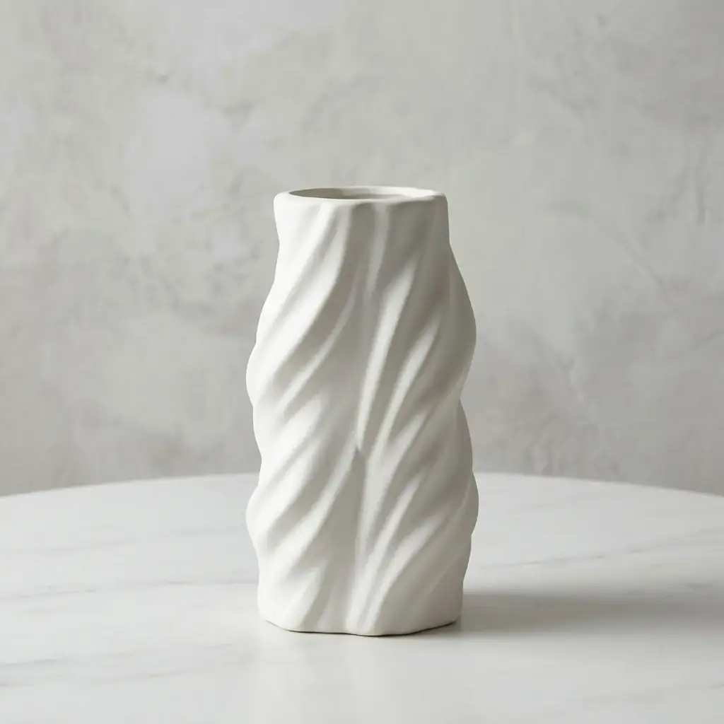 360 HOME VASE CERAMIC WHITE MATT 13*12*25