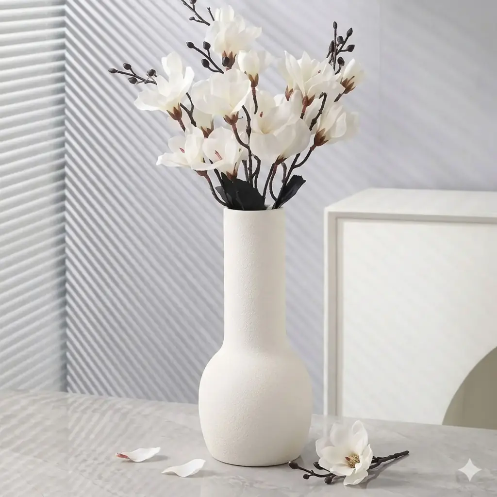 360 HOME VASE CERAMIC WHITE MATT 13*13*30
