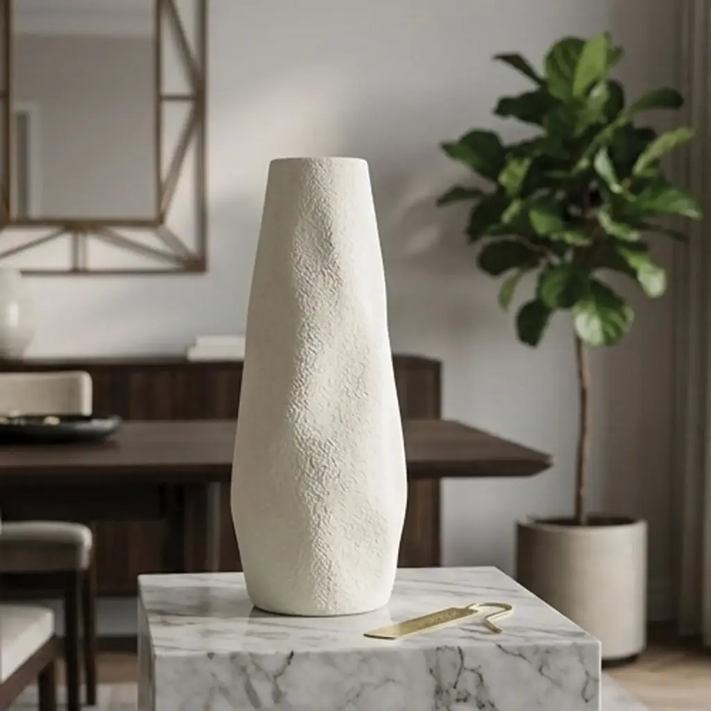 360 HOME VASE CERAMIC WHITE MATT 13*29