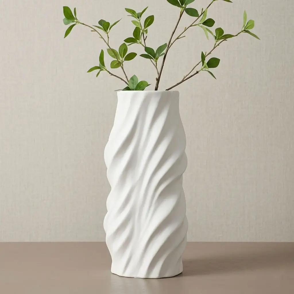360 HOME VASE CERAMIC WHITE MATT 14.5*13.5*30