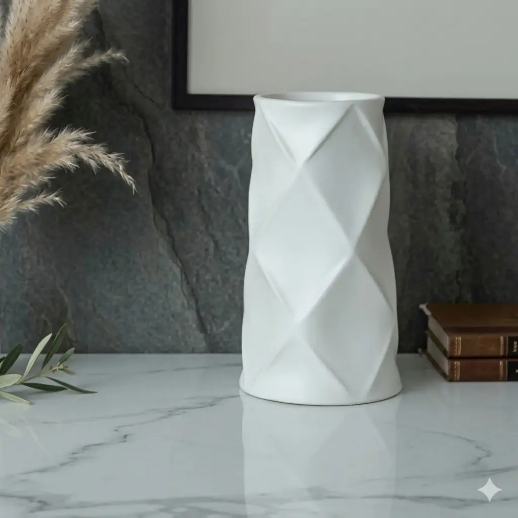 360 HOME VASE CERAMIC WHITE MATT D10.5 BD13 H20