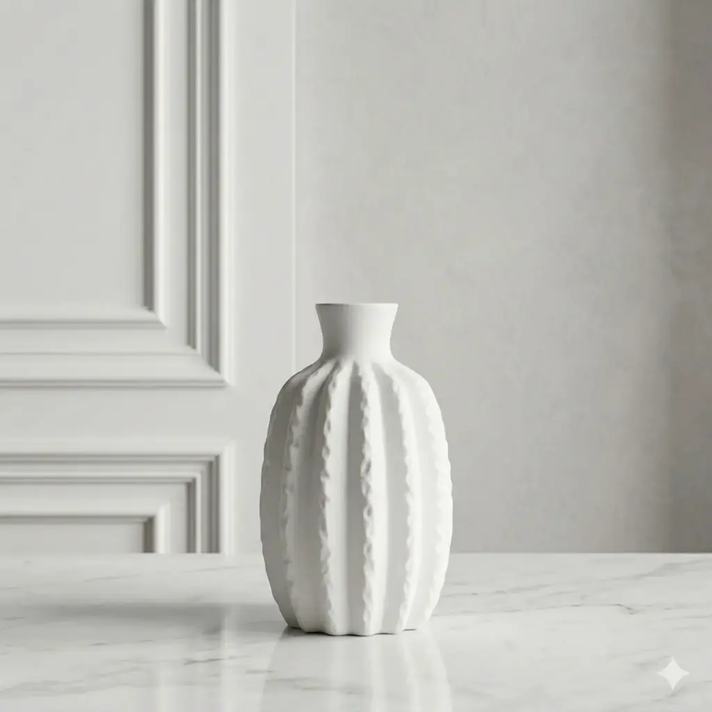 360 HOME VASE CERAMIC WHITE MATT H20.5 WD13 D4.5
