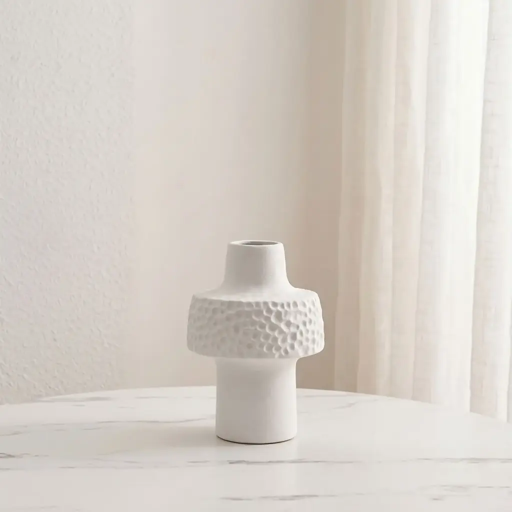 360 HOME VASE CERAMIC WHITE MATT H20WD15 D4.5