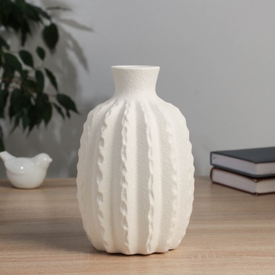 360 HOME VASE CERAMIC WHITE MATT H25.5 WD14 D5