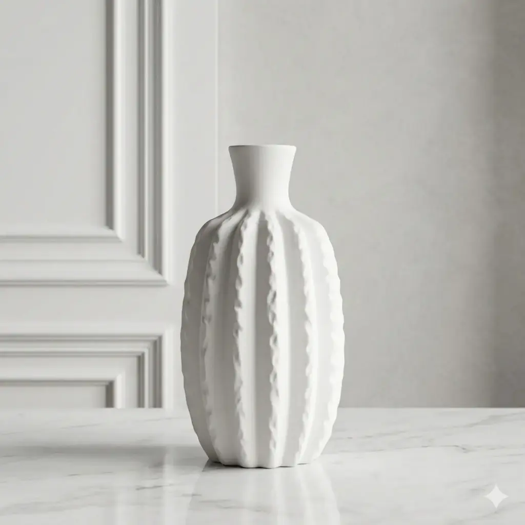 360 HOME VASE CERAMIC WHITE MATT H30.5 WD16 D5.5