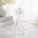 360 HOME VASE GLASS 5.5*12CM CLEAR ANGEL