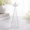360 HOME VASE GLASS 7*23.5CM CLEAR ANGEL