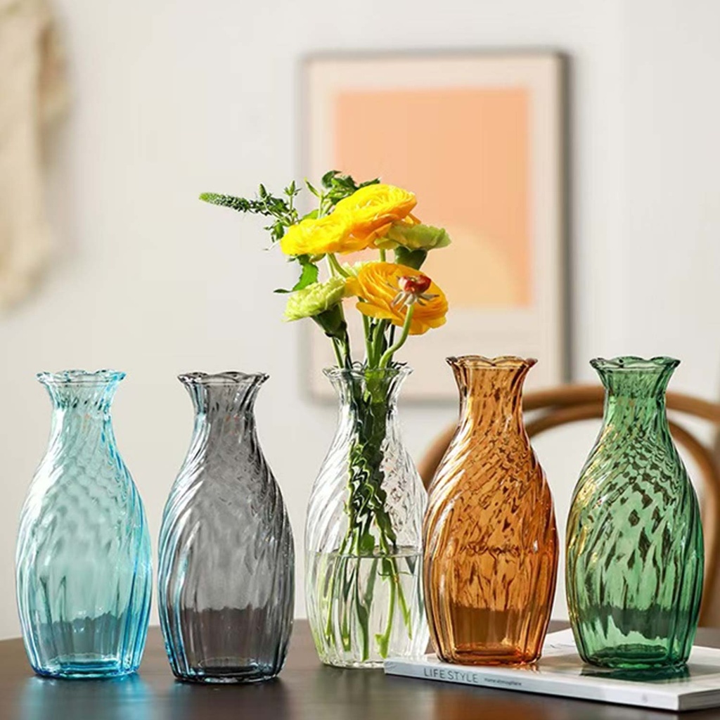 360 HOME VASE GLASS 7X23CM PLAIN COLOR