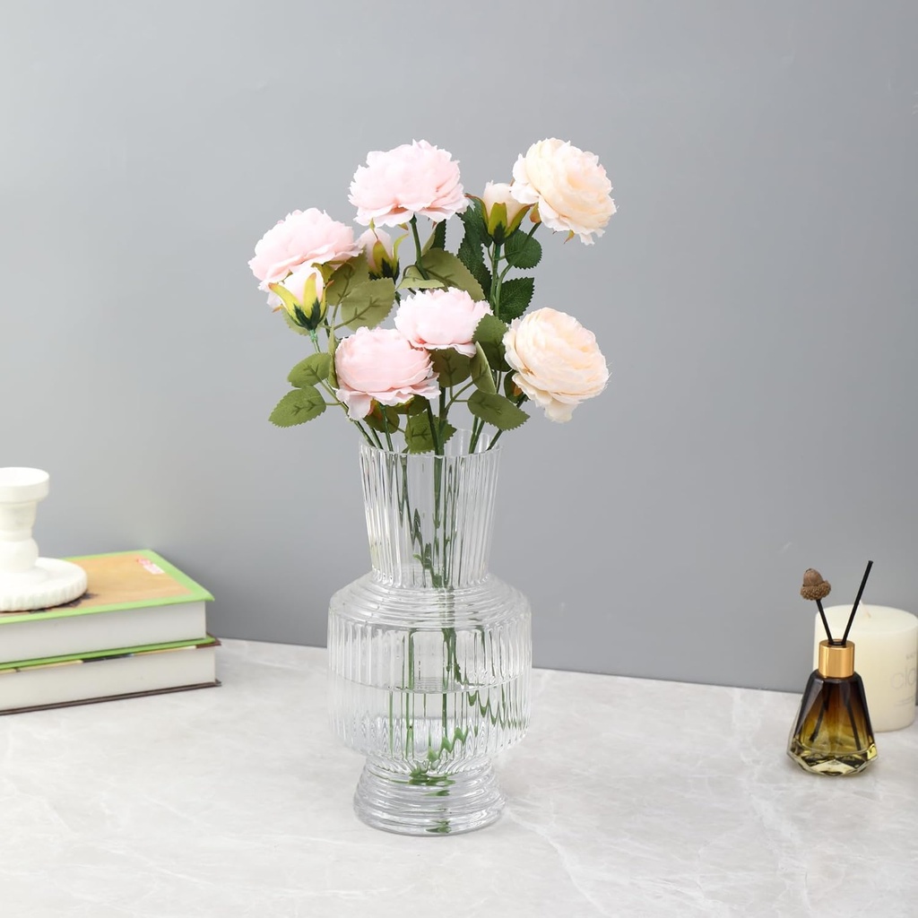 360 HOME VASE GLASS CLEAR 13.5*25CM