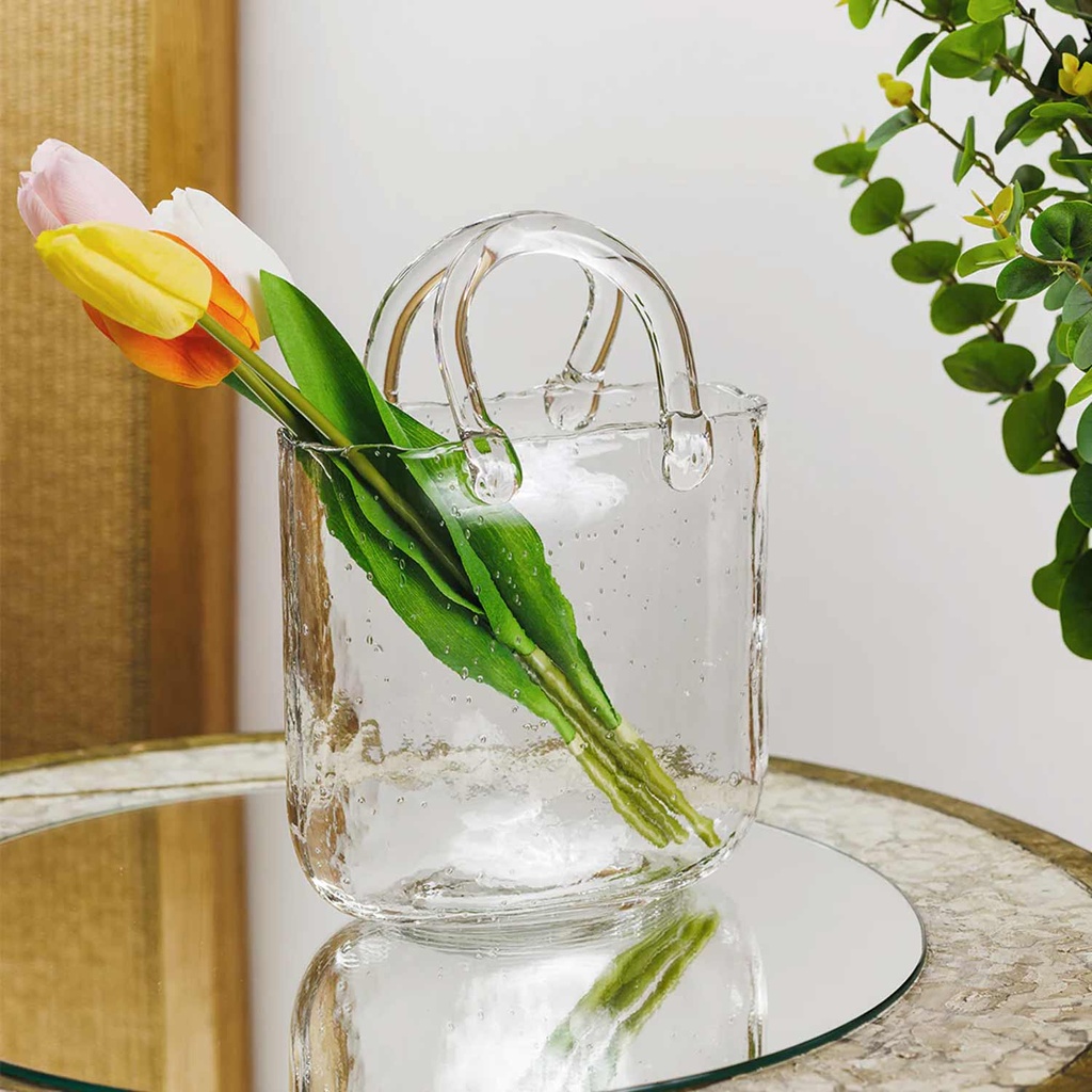 360 HOME VASE GLASS CLEAR BAG SHAPE 20*28