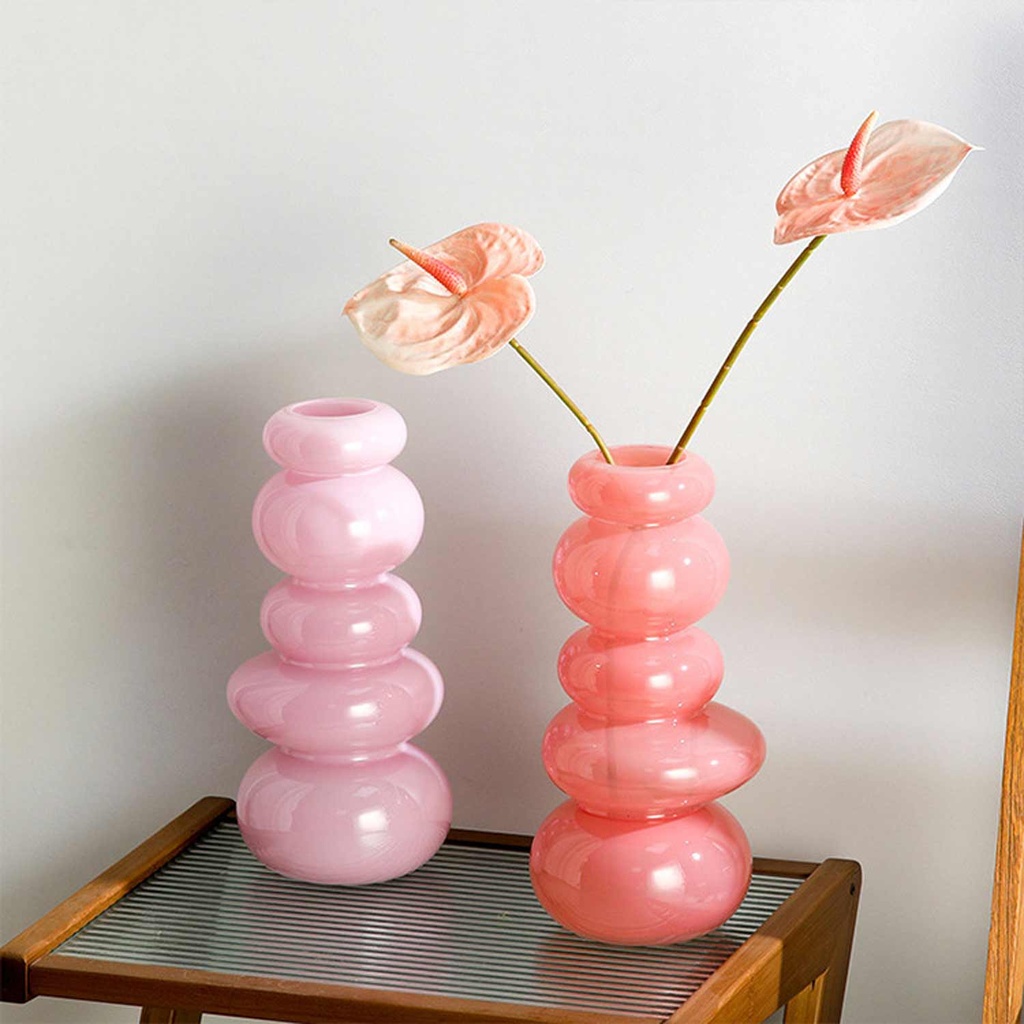 360 HOME VASE GLASS COLORED 13*30CM