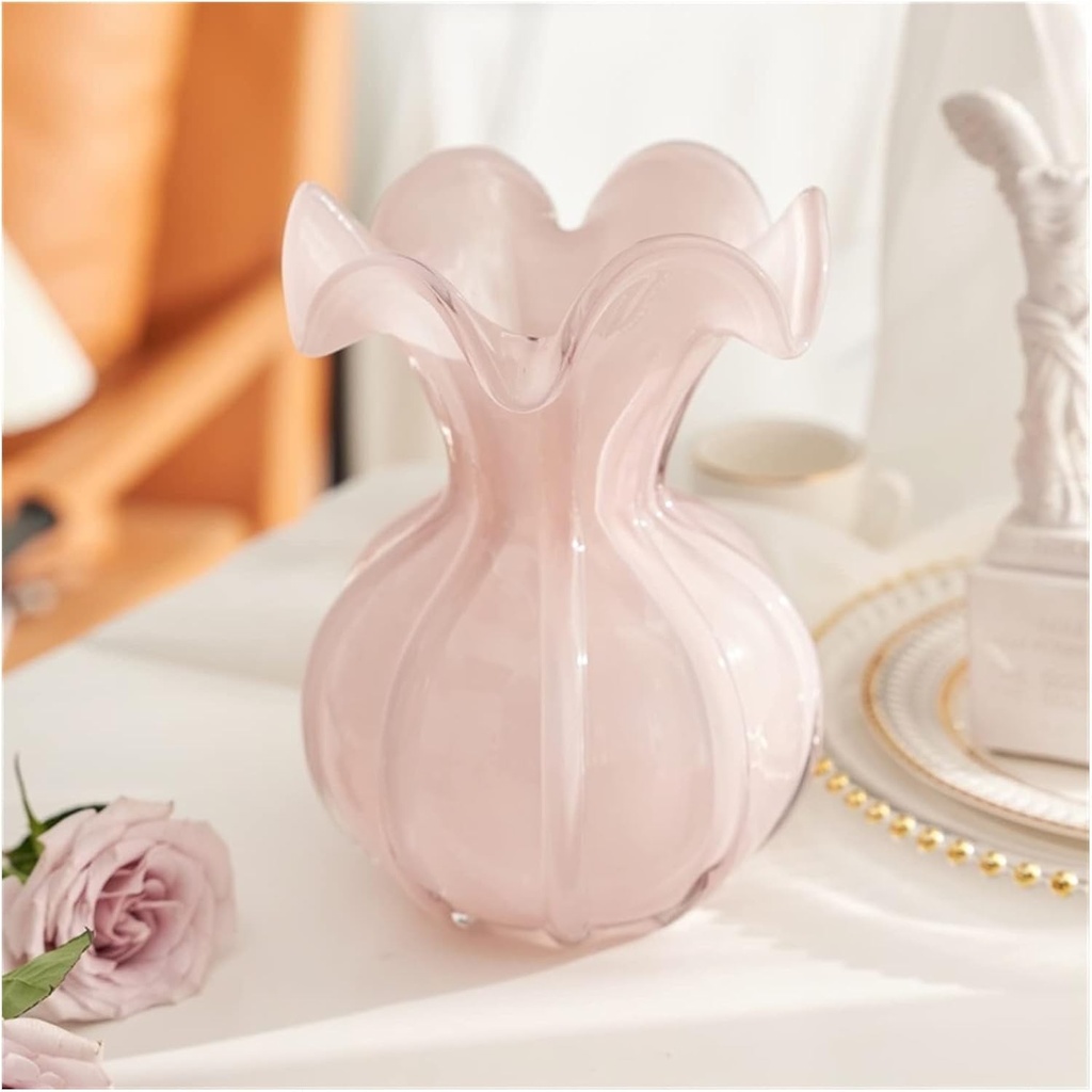 360 HOME VASE GLASS FLOWER PINK 16*23*3.5