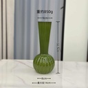 360 HOME VASE GLASS OLIVE GREEN STRIPPED 8*32