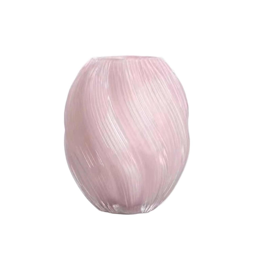 360 HOME VASE GLASS PINK 18*21CM