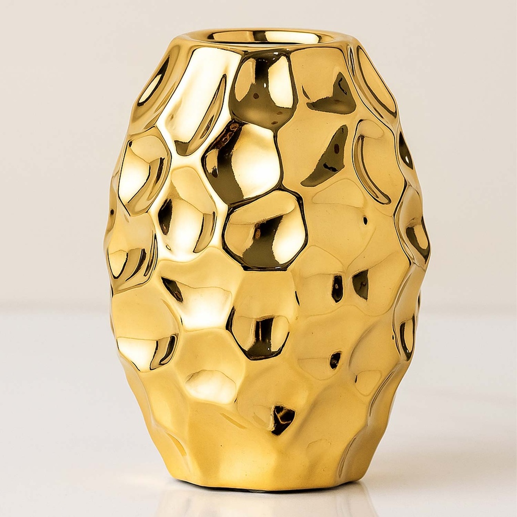 360 HOME VASE POLYRESINE GLOSSY GOLD H25.5 D19 DM7