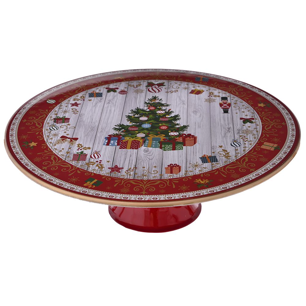 360 HOME CHRISTMAS ROUND RED STAND FLAT TOP  MIDDLE TREE 33*33*14CM