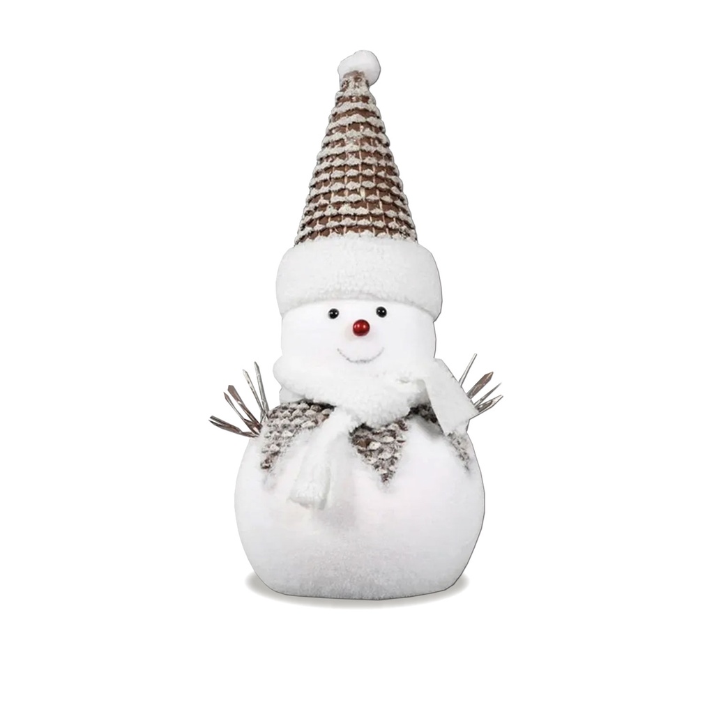 360 HOME CHRISTMAS DECORATION H:57CM SNOWMAN WHITE STANDING WITH GREY HAT