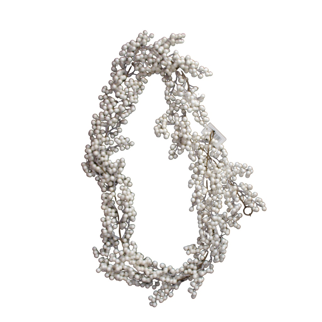 360 HOME CHRISTMAS DECORATION L:170CM ROUND WHITE BEADS OR PEARLS ARRANGED ALONG A FLEXIBLE WIRE