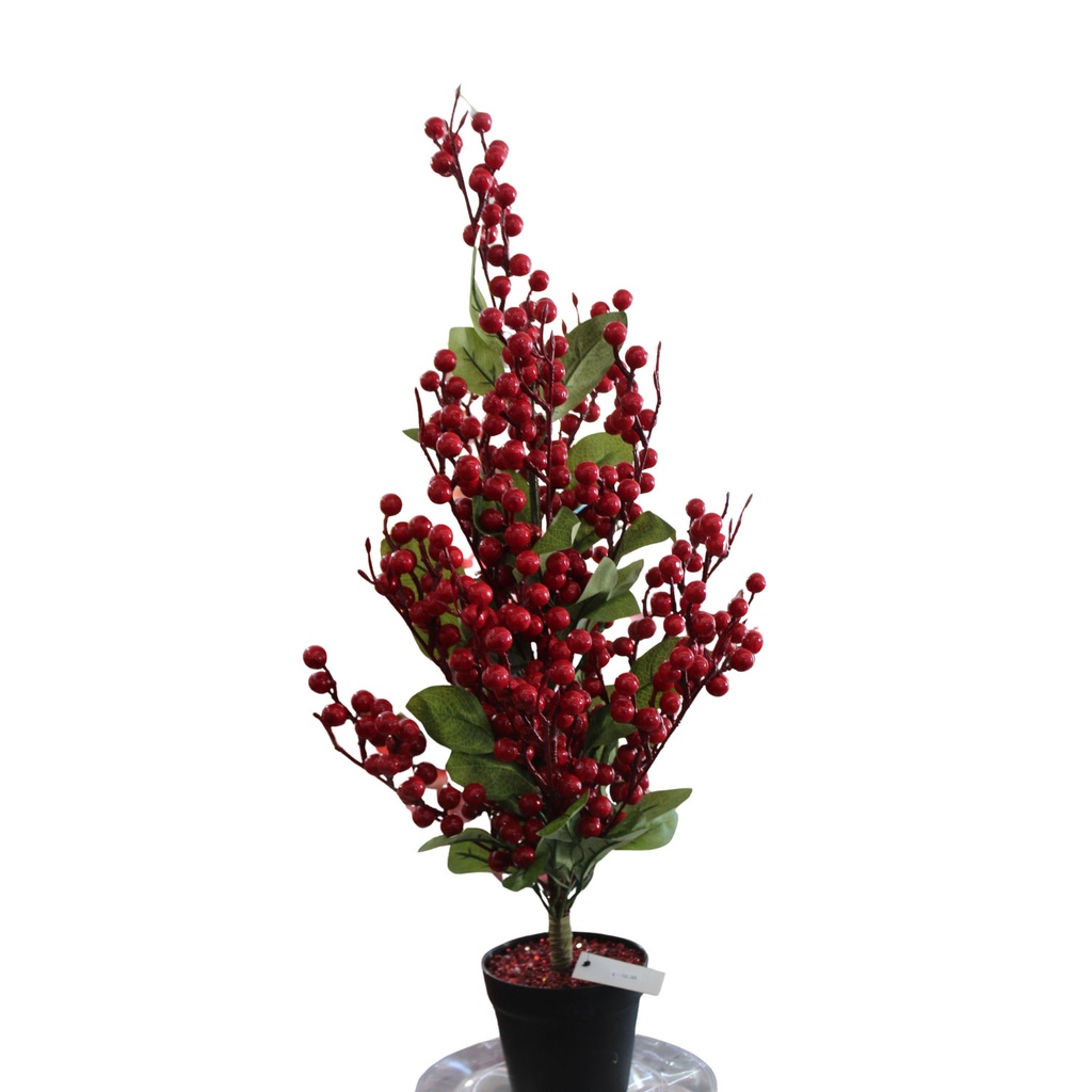 360 HOME CHRISTMAS DECORATION L:70CM ARTIFICIAL RED  BERRY TREE IN A POT