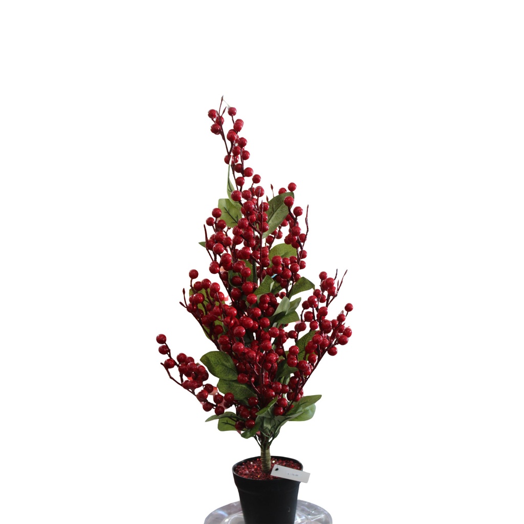 360 HOME CHRISTMAS DECORATION  H:55CM  ARTIFICIAL RED  BERRY TREE IN A POT
