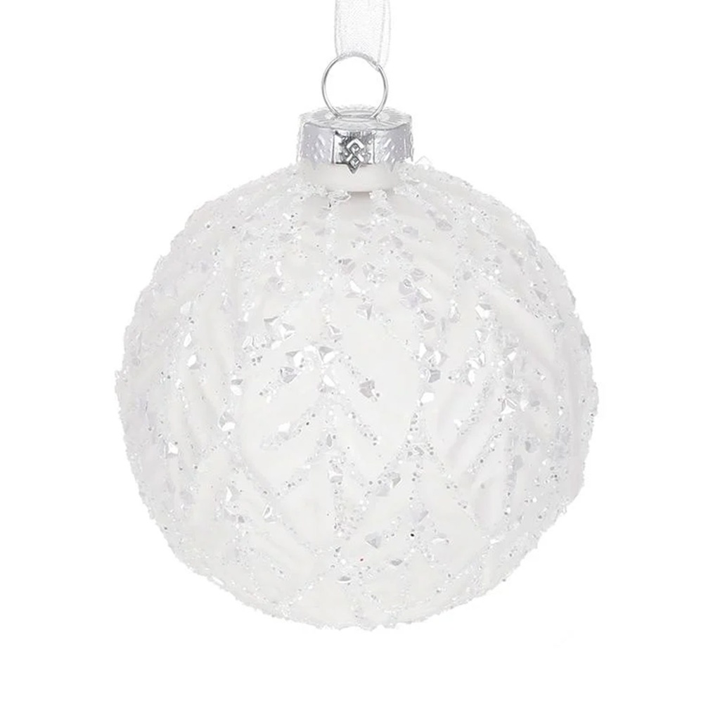 360 HOME CHRISTMAS DECORATION 8*8*8CM ORNAMENT WHITE HANGING