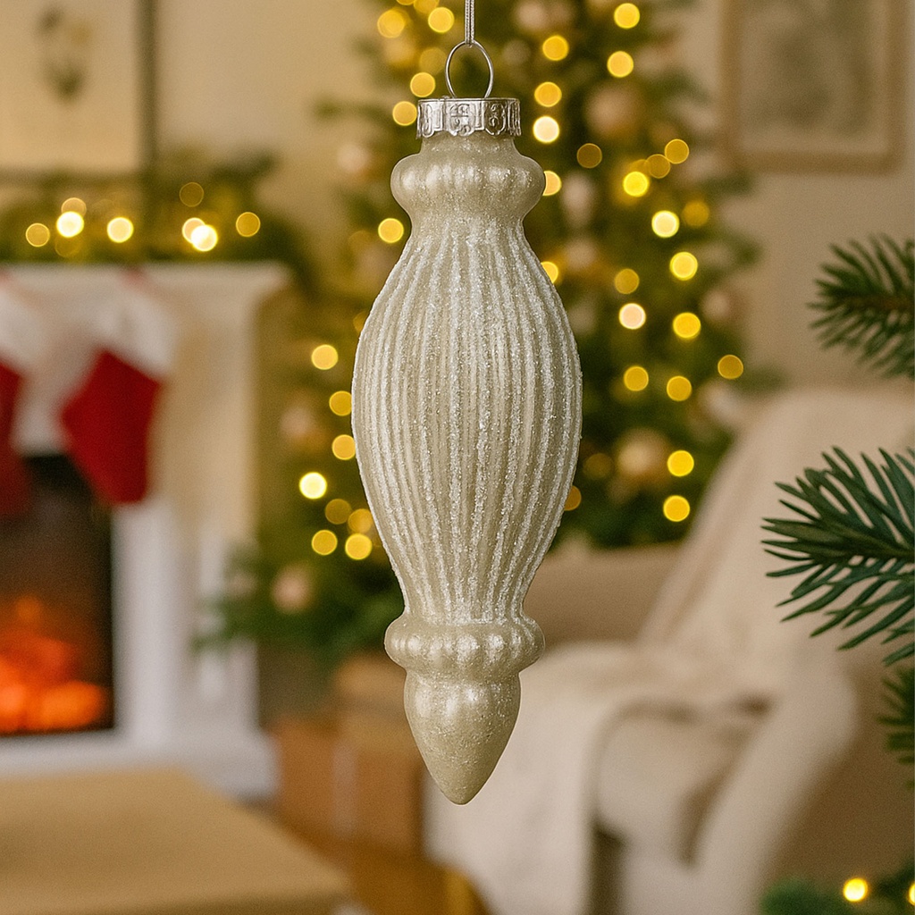 360 HOME CHRISTMAS DECORATION 5*5*15CM ORNAMENT ANTI-WHITE HANGING