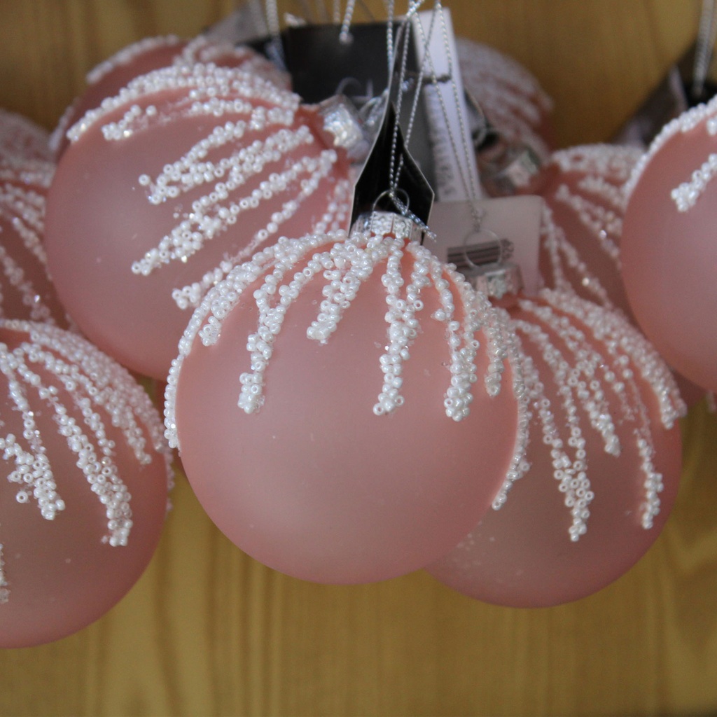 360 HOME CHRISTMAS DECORATION 8*8*8CM ORNAMENT PINK HANGING