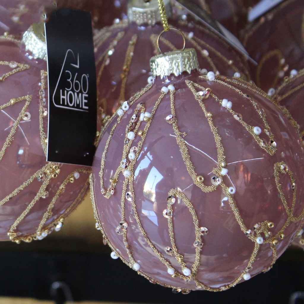 360 HOME CHRISTMAS DECORATION 8*8*8CM ORNAMENT PLUM HANGING