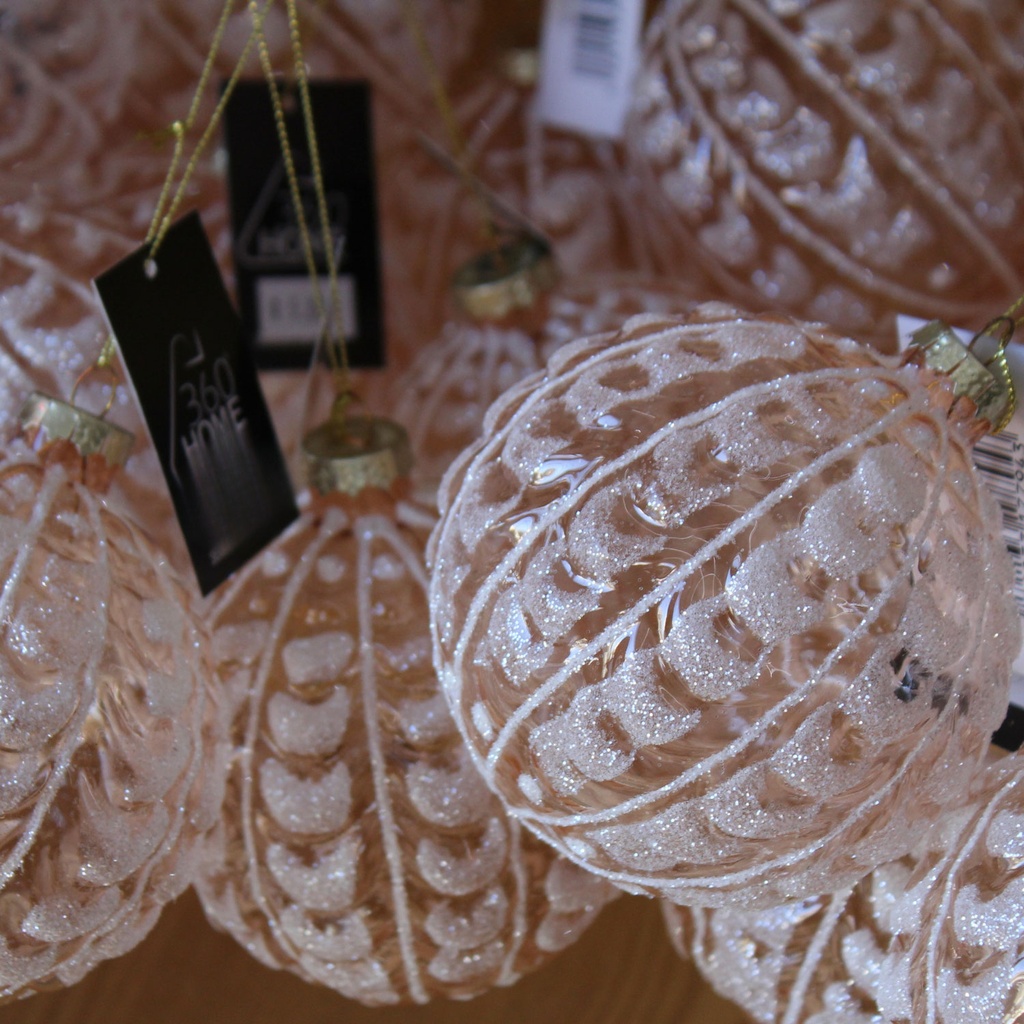 360 HOME CHRISTMAS DECORATION 10*10*10CM ORNAMENT PINK HANGING