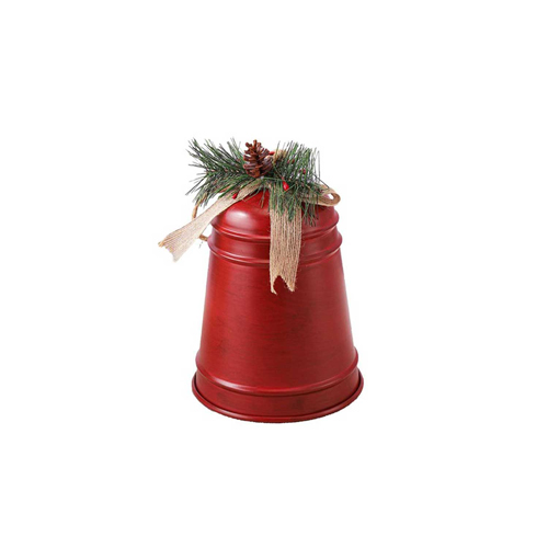 360 HOME CHRISTMAS DECORATION 6"X6"X8.5" Cow Bell Hanging Ornament Medium-Antique Red
