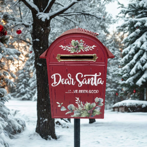 360 HOME CHRISTMAS DECORATION 9*7.8*16“ Red Postbox