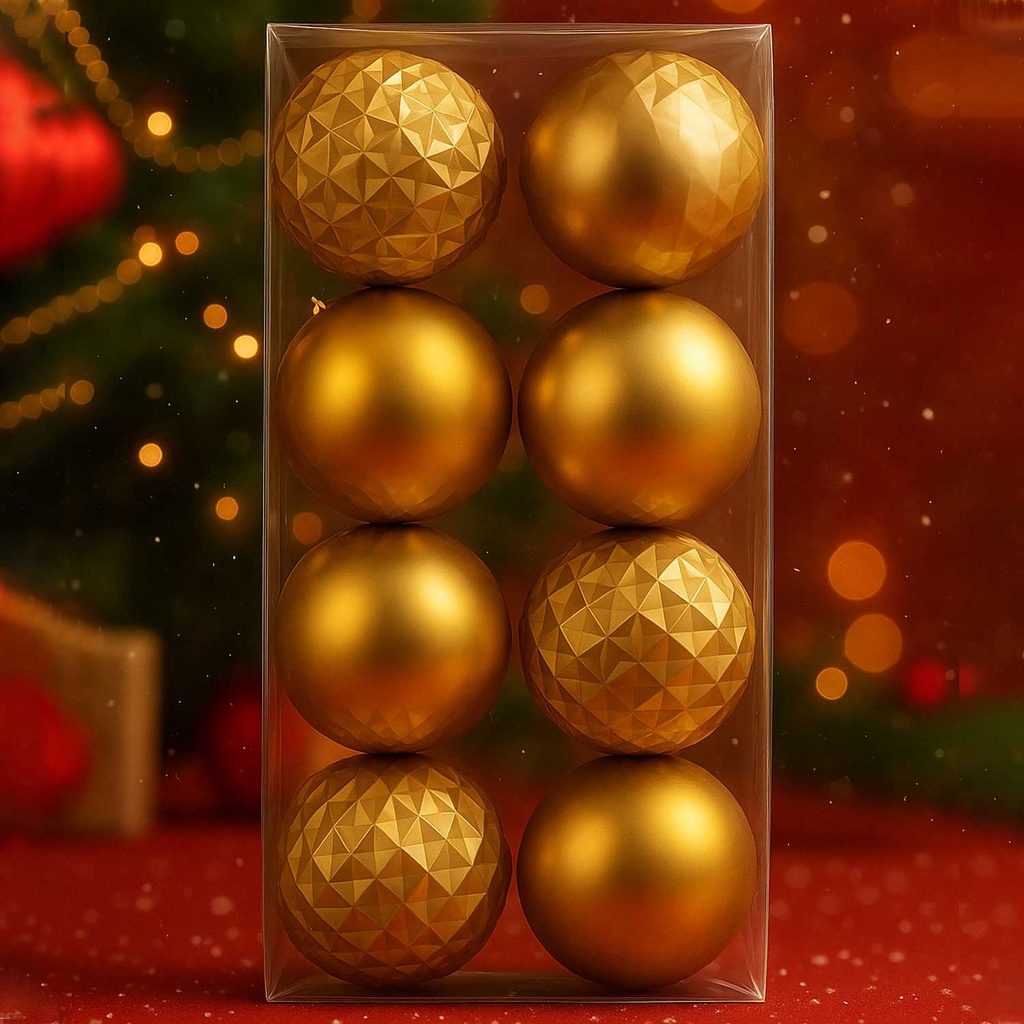 360 HOME CHRISTMAS DECORATION PLASTIC ASSORTMENT EMBOSSED BALL 15cm*3pcs,dark pearl;15cm*3pcs,matt
